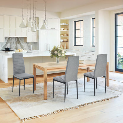 Comedor Estilo Moderno Material de Tela Adecuado para El Hogar Restaurante Reunión, Boda Gris Juego de 4 Sillas