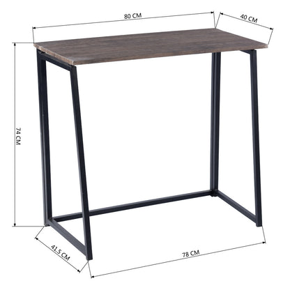 HOMEMAKE FURNITURE Escritorio de Computadora Plegable Se Puede Usar para Oficina Ahorro de Espacio de Estudio 80 * 44 * 74cm Nuez