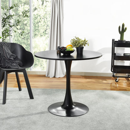 HOMEMAKE FURNITURE Mesa de Redonda Comedor Mesa Eames Mesa de Bar Redonda 2-4 Personas Pequeña para Desayunador Comedor Restaurante u Oficina (Negro)