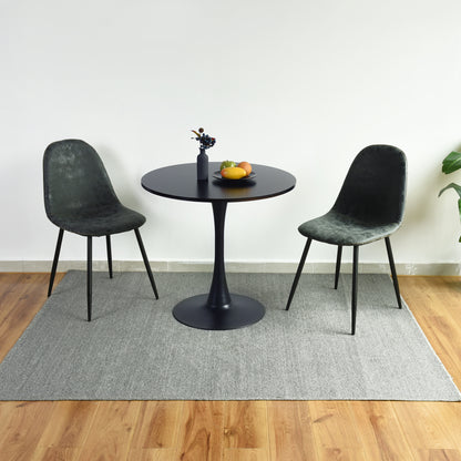 HOMEMAKE FURNITURE Mesa de Redonda Comedor Mesa Eames Mesa de Bar Redonda 2-4 Personas Pequeña para Desayunador Comedor Restaurante u Oficina (Negro)