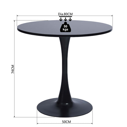 HOMEMAKE FURNITURE Mesa de Redonda Comedor Mesa Eames Mesa de Bar Redonda 2-4 Personas Pequeña para Desayunador Comedor Restaurante u Oficina (Negro)