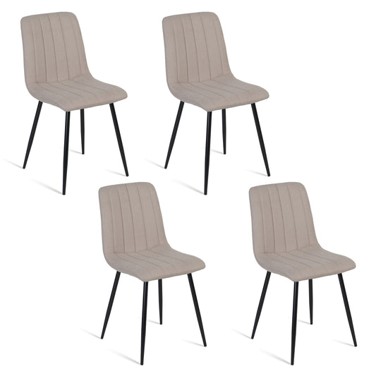 Juego de 4 Sillas para Comedor Beige