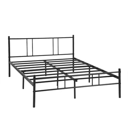 HOMEMAKE FURNITURE Cama Queen Armazón de Cama de Metal de fácil Montaje Estructura de Cama de Metal con Cabecero Base de colchón Antideslizante 197 x 141.5cm - HOMEMAKE