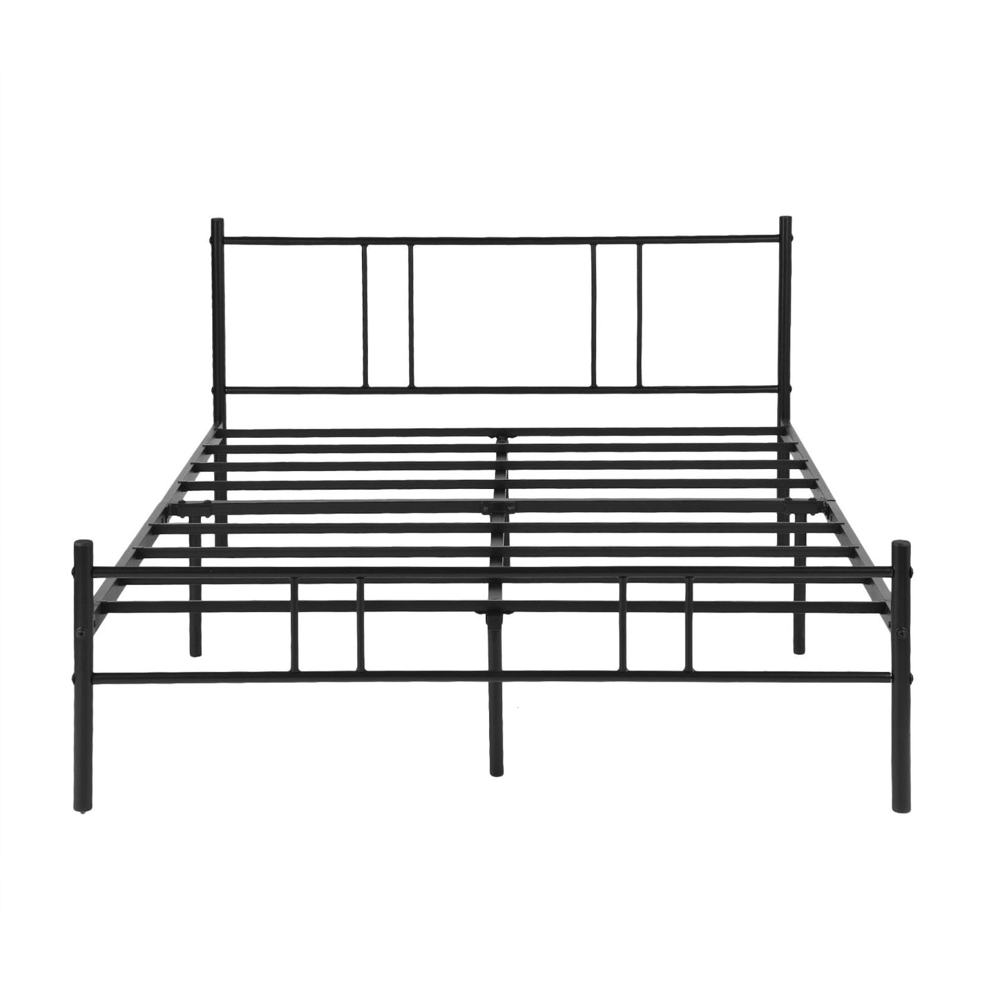 HOMEMAKE FURNITURE Cama Queen Armazón de Cama de Metal de fácil Montaje Estructura de Cama de Metal con Cabecero Base de colchón Antideslizante 197 x 141.5cm - HOMEMAKE