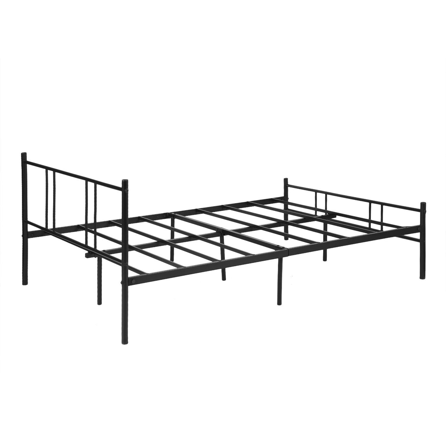 HOMEMAKE FURNITURE Cama Queen Armazón de Cama de Metal de fácil Montaje Estructura de Cama de Metal con Cabecero Base de colchón Antideslizante 197 x 141.5cm - HOMEMAKE