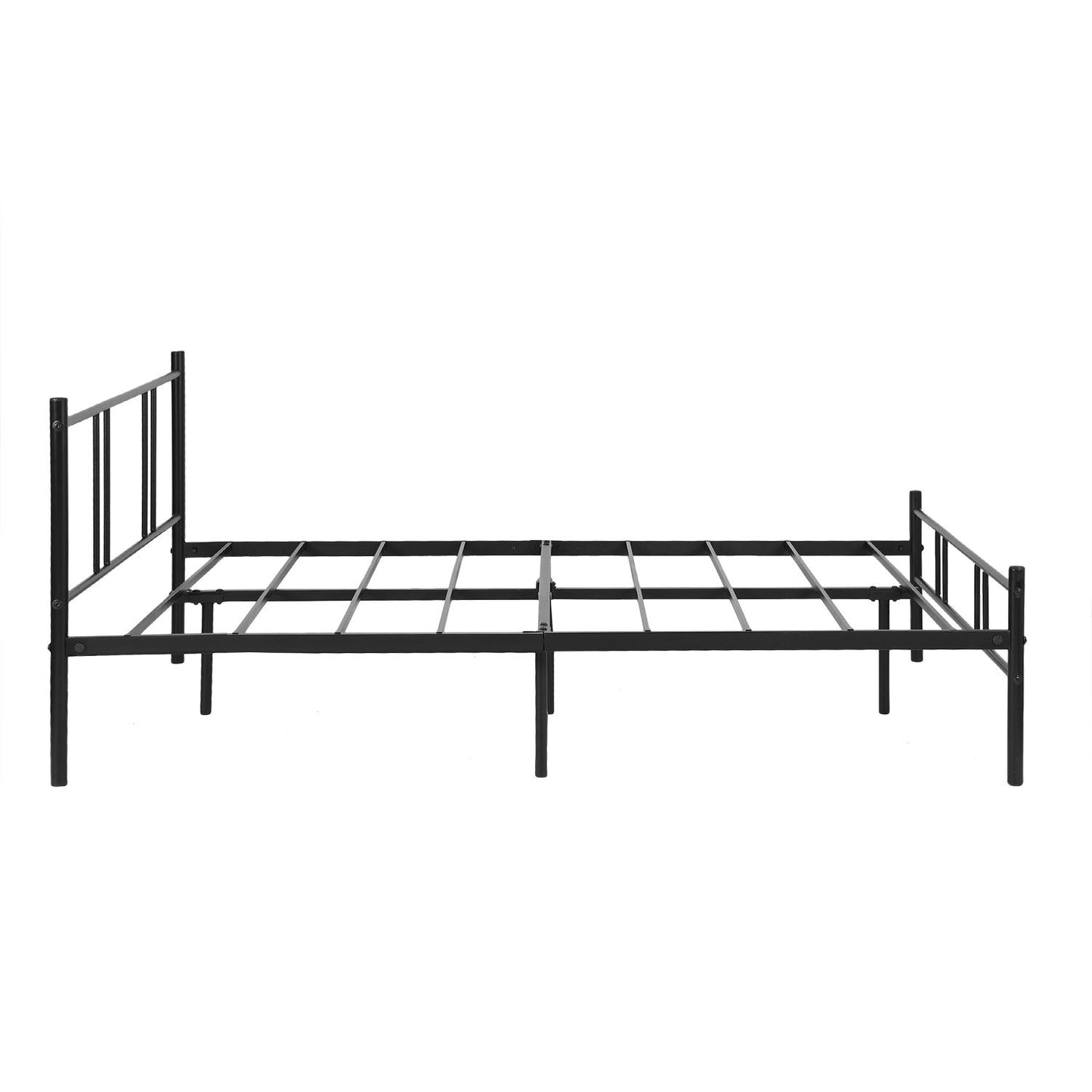 HOMEMAKE FURNITURE Cama Queen Armazón de Cama de Metal de fácil Montaje Estructura de Cama de Metal con Cabecero Base de colchón Antideslizante 197 x 141.5cm - HOMEMAKE