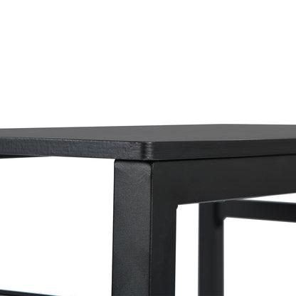 HOMEMAKE FURNITURE Mesa de Comedor Negra 4-6 Personas Pies de Metal de Tubo de Hierro Estilo Moderno Apta para Comedor Cocina Se Puede Usar como Escritorio Todo Negro - HOMEMAKE