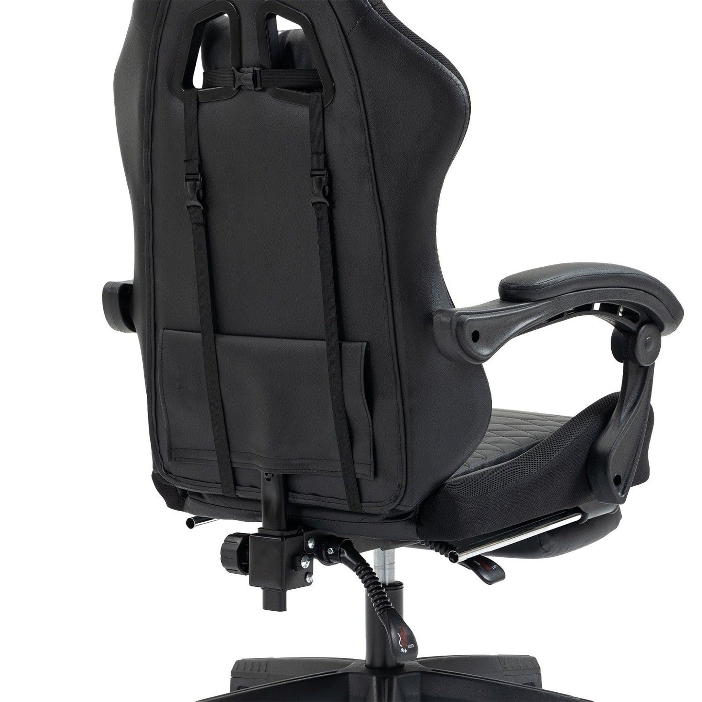 HOMEMAKE FURNITURE Silla Gamer Ergonómica Reclinable,Silla para Juegos Estilo Racing, Reposacabezas Ajustable, con Reposacabezas y Lumbar, Ajustable en Varias Secciones, Negro - HOMEMAKE