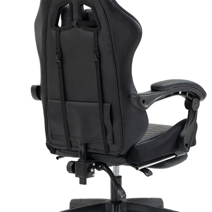 HOMEMAKE FURNITURE Silla Gamer Ergonómica Reclinable,Silla para Juegos Estilo Racing, Reposacabezas Ajustable, con Reposacabezas y Lumbar, Ajustable en Varias Secciones, Negro - HOMEMAKE