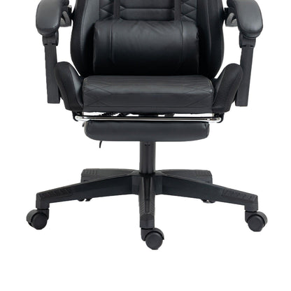 HOMEMAKE FURNITURE Silla Gamer Ergonómica Reclinable,Silla para Juegos Estilo Racing, Reposacabezas Ajustable, con Reposacabezas y Lumbar, Ajustable en Varias Secciones, Negro - HOMEMAKE