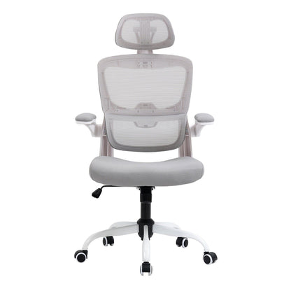 HOMEMAKE FURNITURE Silla Oficina ergonómica de Respaldo Alto con Soporte Lumbar Ajustable Altura reclinable descansabrazos Ajustables Silla Gamer sillas para Escritorio Silla ergonomica Gris - HOMEMAKE