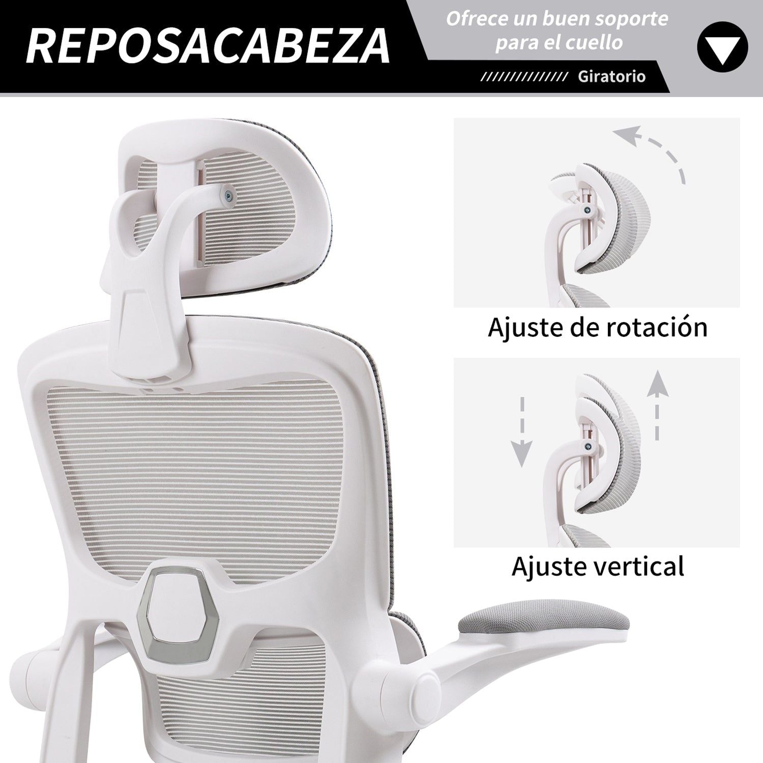 HOMEMAKE FURNITURE Silla Oficina ergonómica de Respaldo Alto con Soporte Lumbar Ajustable Altura reclinable descansabrazos Ajustables Silla Gamer sillas para Escritorio Silla ergonomica Gris - HOMEMAKE