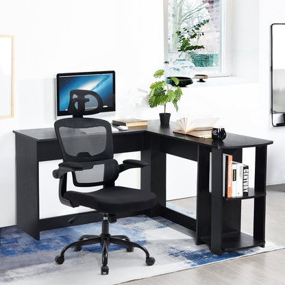 HOMEMAKE FURNITURE Silla Oficina ergonómica de Respaldo Alto con Soporte Lumbar Ajustable Altura reclinable descansabrazos Ajustables Silla Gamer sillas para Escritorio Silla ergonomica Negro - HOMEMAKE