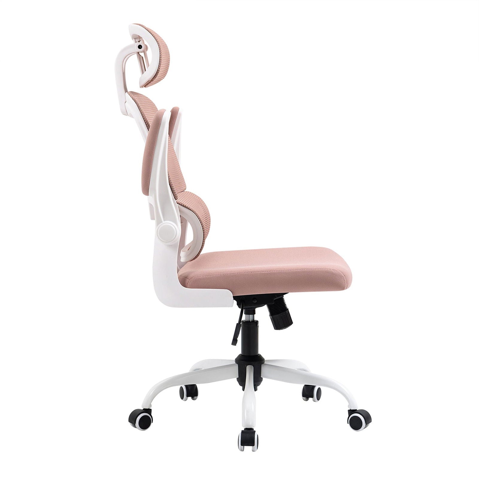 HOMEMAKE FURNITURE Silla Oficina ergonómica de Respaldo Alto con Soporte Lumbar Ajustable Altura reclinable descansabrazos Ajustables Silla Gamer sillas para Escritorio Silla ergonomica Rosa - HOMEMAKE