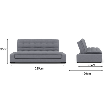 HOMEMAKE FURNITURE Sofá Cama Matrimonial Multifunción cojín de Respaldo Reversible Sofa de Sala, Sofá Cama Convertible, 2 Portavasos (Gris) - HOMEMAKE