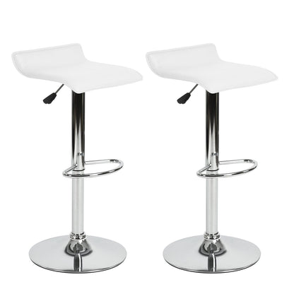 HOMEMAKE FURNITURE Taburete de Bar de Diseño Moderno Ajustable Giratorio de 360° con Cojín de Asiento Aerodinámico para Cocina Bar Sala de Estar Juego de 2 Blanco - HOMEMAKE