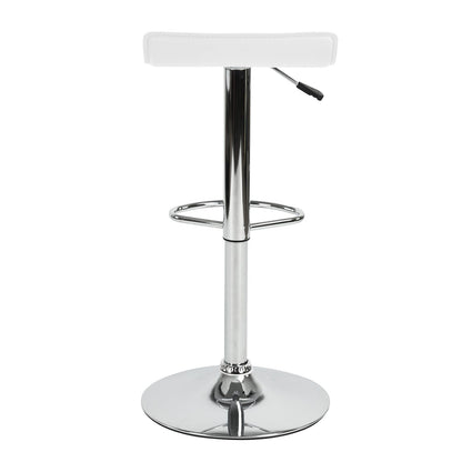 HOMEMAKE FURNITURE Taburete de Bar de Diseño Moderno Ajustable Giratorio de 360° con Cojín de Asiento Aerodinámico para Cocina Bar Sala de Estar Juego de 2 Blanco - HOMEMAKE