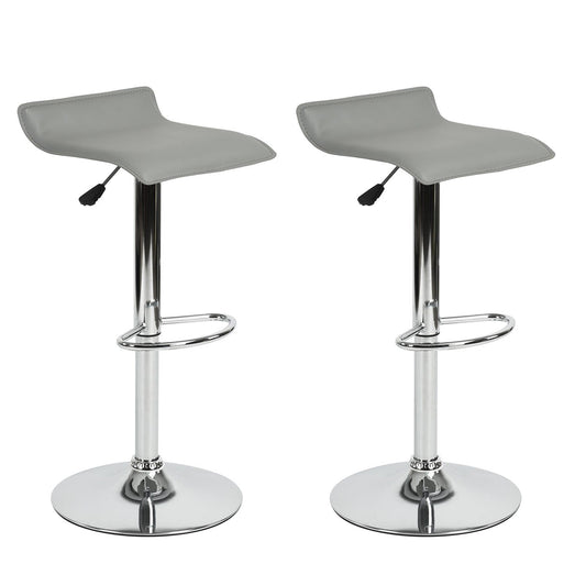 HOMEMAKE FURNITURE Taburete de Bar de Diseño Moderno Ajustable Giratorio de 360° con Cojín de Asiento Aerodinámico para Cocina Bar Sala de Estar Juego de 2 Gris - HOMEMAKE