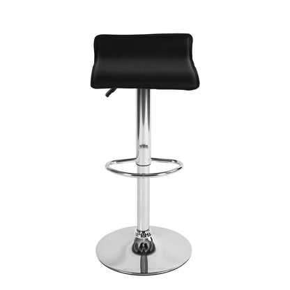 HOMEMAKE FURNITURE Taburete de Bar de Diseño Moderno Ajustable Giratorio de 360° con Cojín de Asiento Aerodinámico para Cocina Bar Sala de Estar Juego de 2 Negro - HOMEMAKE