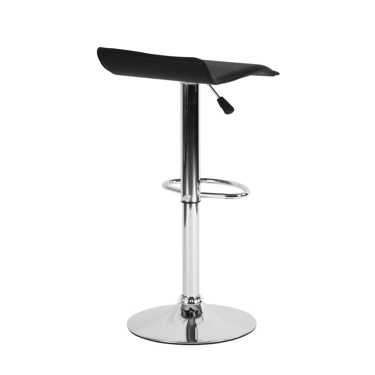 HOMEMAKE FURNITURE Taburete de Bar de Diseño Moderno Ajustable Giratorio de 360° con Cojín de Asiento Aerodinámico para Cocina Bar Sala de Estar Juego de 2 Negro - HOMEMAKE