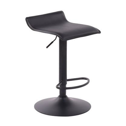 HOMEMAKE FURNITURE Taburete de Bar de Diseño Moderno Ajustable Giratorio de 360° con Cojín de Asiento Aerodinámico para Cocina Bar Sala de Estar Juego de 2 Todo Negro - HOMEMAKE