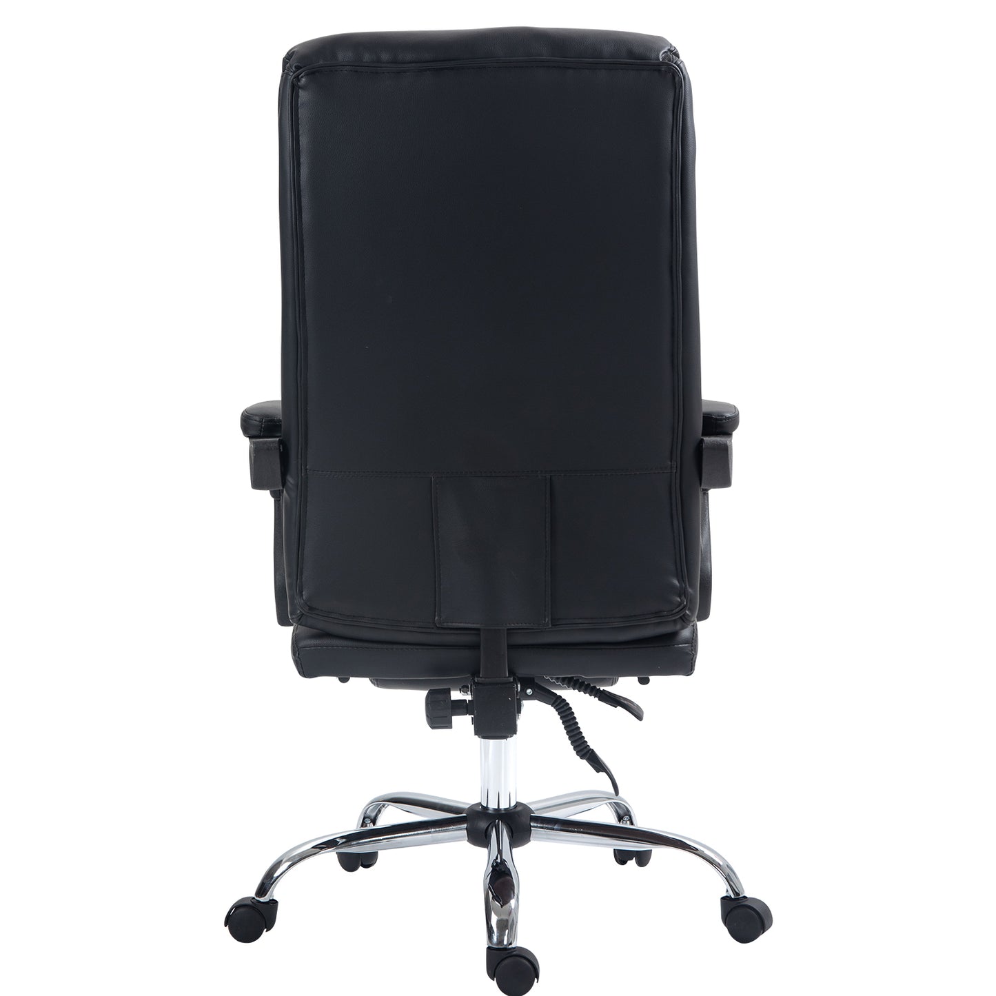 HOMEMAKE FURNITURE Silla de Oficina Ejecutiva Ergonómica Piel Sintética Giratoria 360 Grados Altura Ajustable Reclinable Adecuado Oficinas Salas de Estudio, Negro