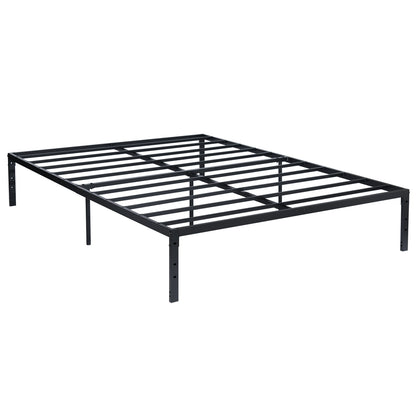 HOMEMAKE FURNITURE Marco de Cama de Metal, Queen, Base Negra, Sin Necesidad de Somier, con Almacenamiento Debajo, Fácil Montaje, 207 x 152cm, Negro