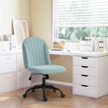 HOMEMAKE FURNITURE Cómoda Silla de Oficina Silla de Secretaria Cojín Suave Respaldo Medio Rotación Ajustable Adecuada para Sala de Estar Tocador Dormitorio Estudio, Verde Menta