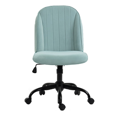 HOMEMAKE FURNITURE Cómoda Silla de Oficina Silla de Secretaria Cojín Suave Respaldo Medio Rotación Ajustable Adecuada para Sala de Estar Tocador Dormitorio Estudio, Verde Menta