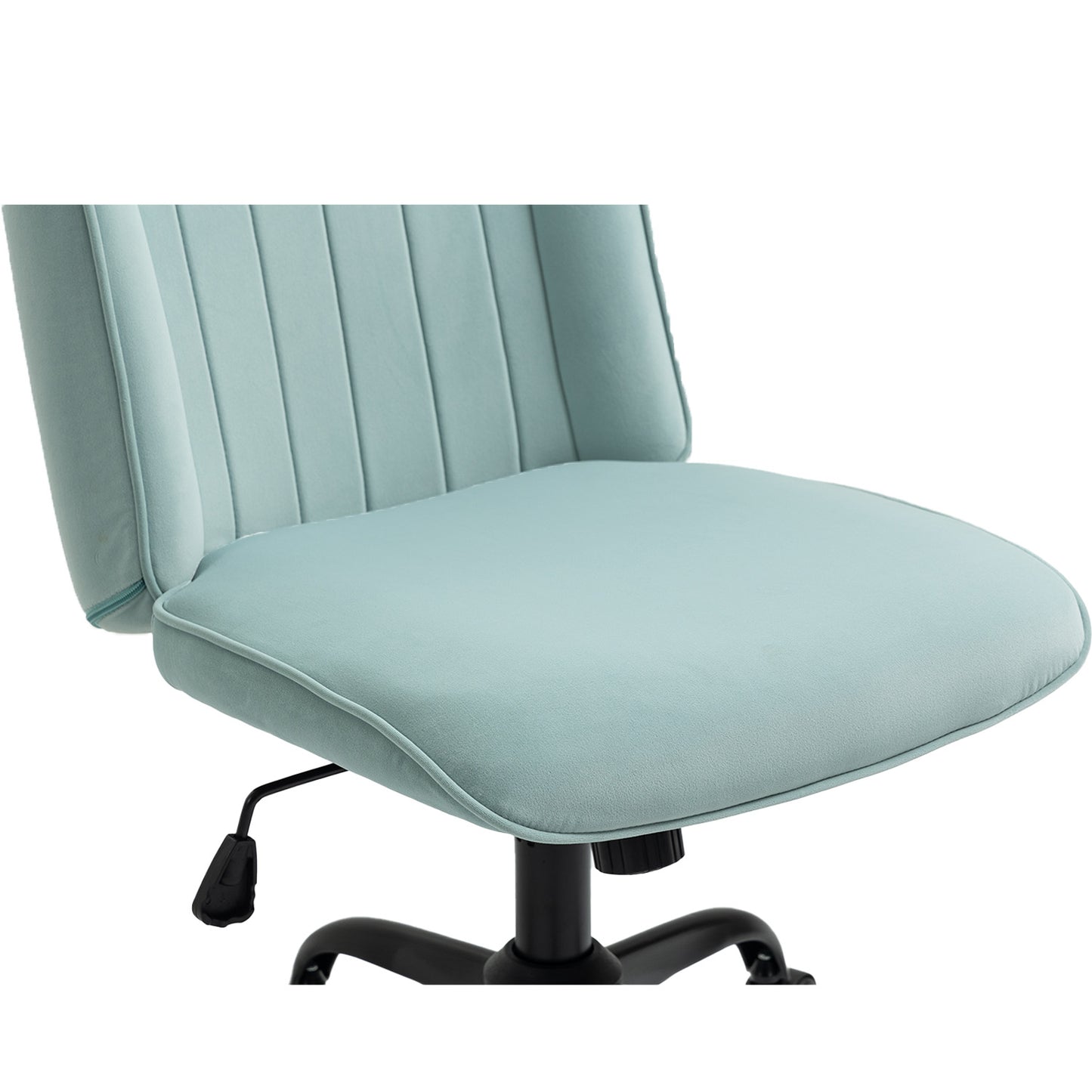 HOMEMAKE FURNITURE Cómoda Silla de Oficina Silla de Secretaria Cojín Suave Respaldo Medio Rotación Ajustable Adecuada para Sala de Estar Tocador Dormitorio Estudio, Verde Menta