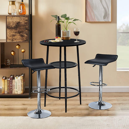 Taburete de Bar de Diseño Moderno Ajustable Giratorio de 360° con Cojín de Asiento Aerodinámico para Cocina Bar Sala de Estar Juego de 2 Negro