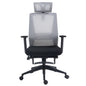 Silla Oficina Ergonómica con Reposapiés con Soporte Lumbar y Respaldo Alto con Reposacabezas Ajustable Altura Reclinable Descansabrazos Ajustables Silla Gamer, Gris+Negro