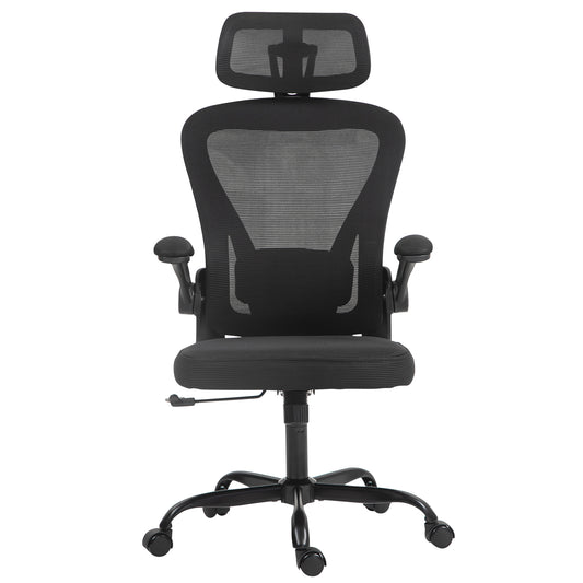 Silla de Oficina Ergonómica Giratoria Regulable con Reposabrazos Reposacabezas y Soporte Lumbar Apta Blanco