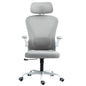 Silla de Oficina Ergonómica Giratoria Regulable con Reposabrazos Reposacabezas y Soporte Lumbar Apta para Oficinas y Salas de Estudio, Gris