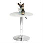 Mesa de Bar Redonda de 60 cm Altura Ajustable Rotación de 360° Base Cromada para Restaurante Bar Cafetería Cocina Lounge (Blanco)